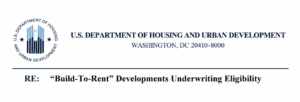 HUD Build-To-Rent Underwriting Memorandum Header